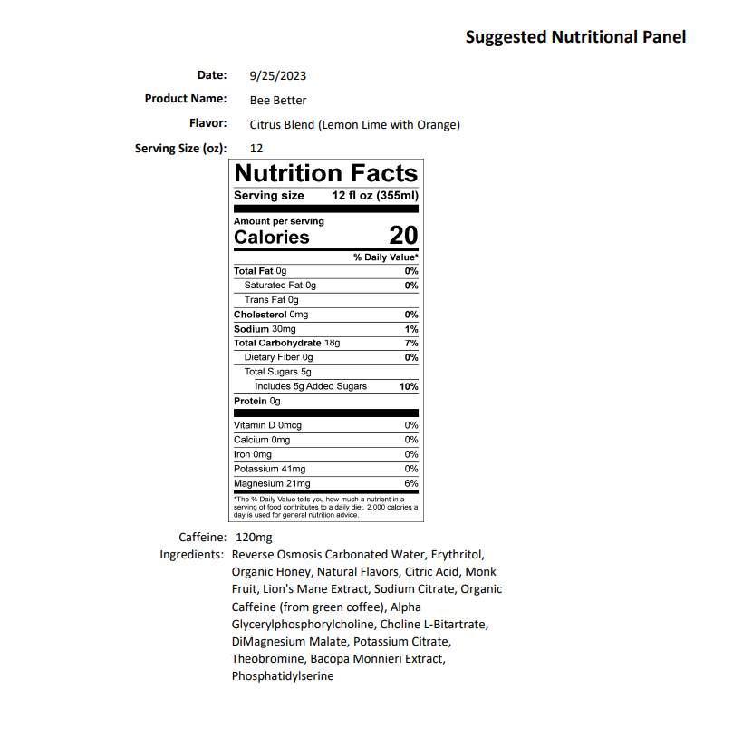 BEE Better - Nootropic Brain Refresher